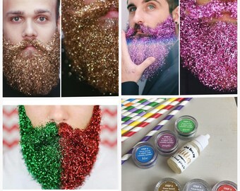Glitter Beard Kit, Beard Glitter/GlitterBeard. 6 Different Colours Set! Party, Festival etc