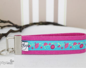 Key chain lanyard felt flowers