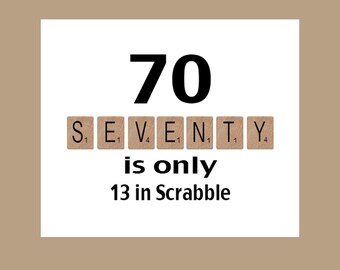 70th Birthday Card, Milestone Birthday, 70th Birthday, Scrabble Birthday Card, Scrabble, The Big 70, 1948 Birthday Card