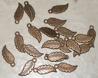 Antiqued Bronze Leaf Charms