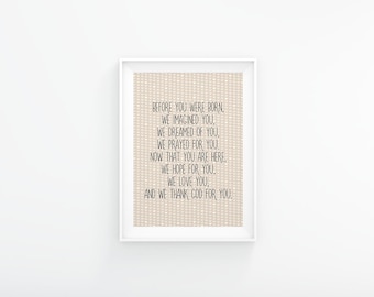 Before you were born - Nursery printable - Nursery decor - Digital print - Gender neutral nursery - Kids room - Gender neutral print