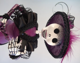 Plum Catrina, handmade Dia de los Muertos Day of the Dead Figure