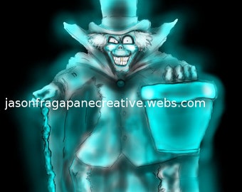 Disney HAUNTED MANSION Hatbox Ghost Fan Art, Set of 2 Prints