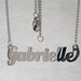 Gabrielle name necklaces. stainless steel. next day ship. never tarnishes. shiny silver color