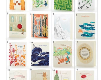 Buy 4 Get One Free - Letterpress note cards size 4.5 x 5.5 inches