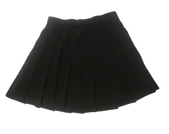 90's Black Pleated Mini Skirt