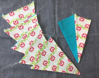 Sweet Fields & Turquoise Bunting Flags - 6 Flags