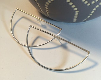 Sterling Silver Half Hoop Earrings