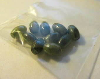 Czech Glass Oblong Beads, 8mm, Set of 10
