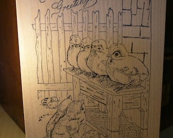 NEW Easter Greetings Stampa Rosa rubber stamp