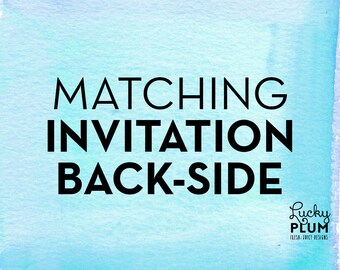 Matching Back Side Design / Printable DIY / *Digital Design
