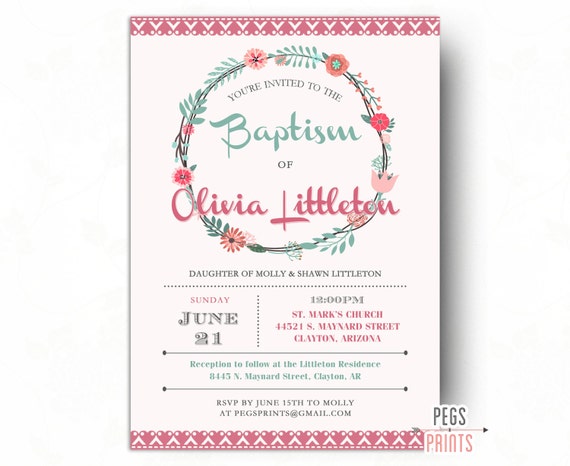 Printable Baptism Invitation Templates 5