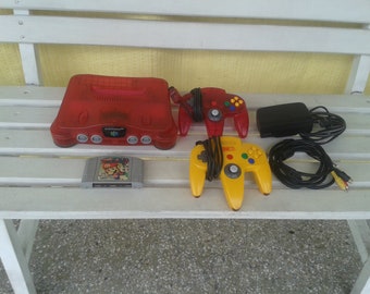 Nintendo 64 color Red/Red color/2 controls/1 set