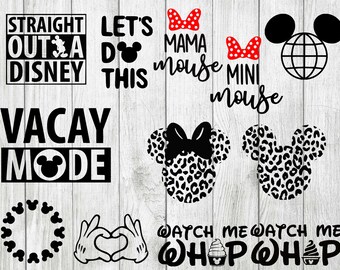 Disney vacation svg bundle, straight outta disney svg, disney monogram svg, cut files for cricut silhouette, png, dxf, eps