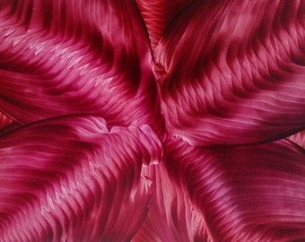 5X7 Red Swirls Encaustic (Wax) Original Painting. Valentine. Love. SFA (Small Format Art)