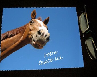 Cloth wipes glasses horse name or Word of your choice