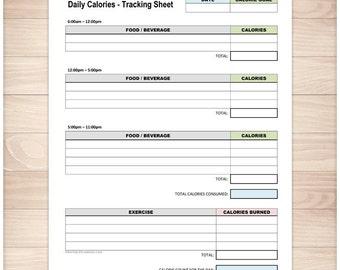 food tracking chart printable