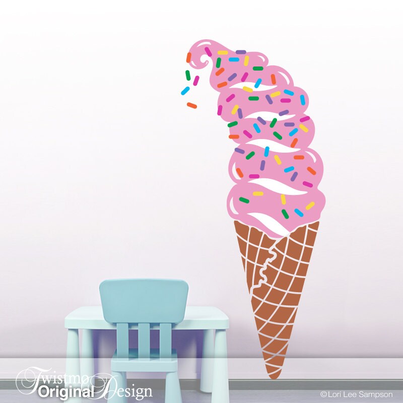 Huge Ice Cream Wall Decor Baby Nursery Wall Decor Playroom