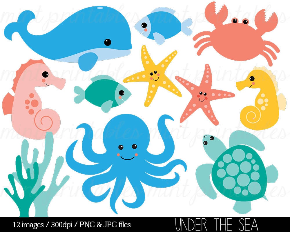 Sea Animal Clipart Under the Sea Baby Sea Creatures Clip