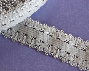 grey elastic Ribbon with lace