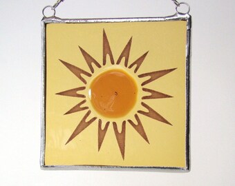 Sunburst Fused Glass Suncatcher Light Catcher Sun