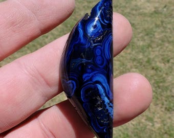 Bisbee Banded Azurite Cabochon, Bisbee Azurite, Banded Eye Azurite, Bisbee Eye Azurite, Gift Cabochon, C1111, Handcrafted by 49erMinerals