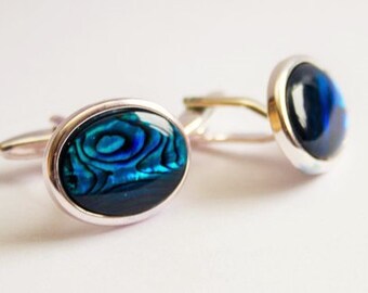 Cufflinks. Abalone Cuff Links. Paua Shell cufflinks. Oval. Blue Cufflinks. Hand Crafted. Gifts For Men. Groom Cufflinks. Wedding cufflinks