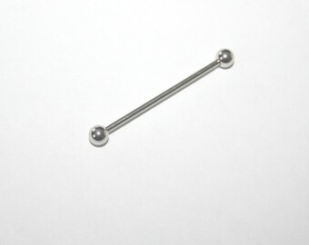 Industrial barbell, Gold or Silver tone, 14 or 16 gauge