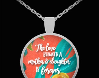 Mother and Daughter Pendant, Silver necklace, Mothers Day gift, Daughter gift, Gift from Daughter, Gift from Mother, Floral Design