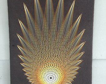 Amazing! String Art Signed Peace John Eichinger Mandala Vintage 1970s 70s energy map