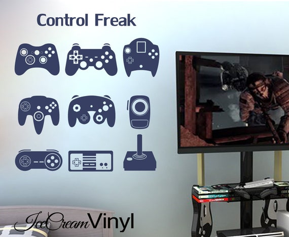 Video Game Controllers Vinyl Wall Decal Teen Room Boy and Girl