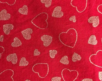 Heart Cotton Fabric 1/2 Yard.