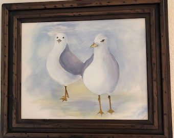 Original Acrylic Painting "Seagulls" by Cecily Emond