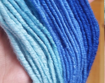 Gradient Blue Hand-dyed Handspun Merino Yarn