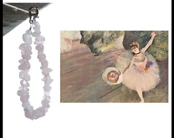 DEGAS Pink quartz bracelet, rose gemstone jewelry, bridesmaid bracelet, made in Italy
