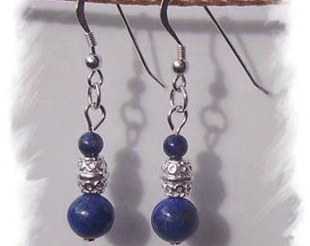 Lapis Lazuli and 925 Sterling Silver earrings