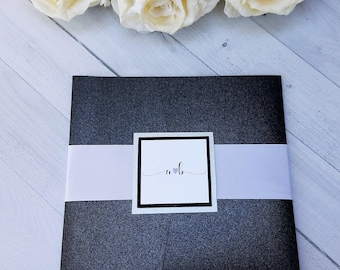 Elegant Black and White Wedding Invitation