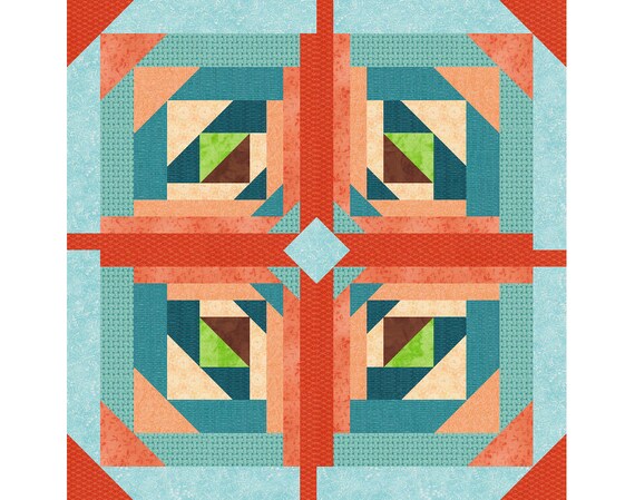 Download Logging On Paper Pieced Quilt Block Pattern log cabin quilt