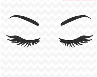 Eyelashes Svg file, Eyebrows SVG Instant Download Woman Eyelashes SVG and PNG file, Makeup svg
