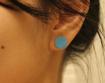 matte stud earrings / flat round stud earrings / simple round studs /- Hypoallergenic stud earrings