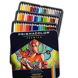 Drawing Colored Pencils Artist Prismacolor 72 Count Premier Set Shading adult coloring book illustrating drafting