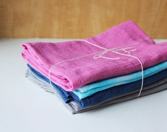 linen kitchen tea towel / hand dyed