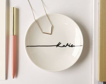 Personalised ring dish, personalised jewellery dish, personalised trinket dish, birthday gift, gifts for her, valentines present