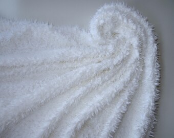 Faux Fur Short Pile Fabric White