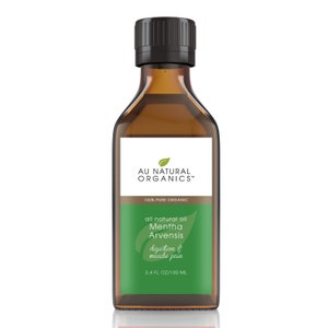 Mentha Arvensis Oil 3.4oz (100ml), All Natural Oil, Organic Oil, Natural Oils