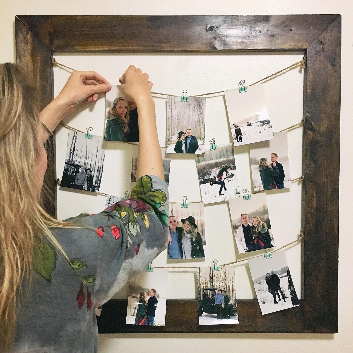 Rustic Clothespin Picture Frame / Photo Display Wedding