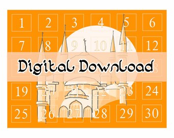 Ramadan Countdown Calendar (Orange) - Digital Download