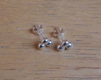 Sterling silver stud earrings, silver ball stud earrings, minimalist, handmade silver jewellery, sterling silver 925