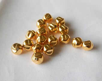 10mm Gold Czech Glass Bead Nugget