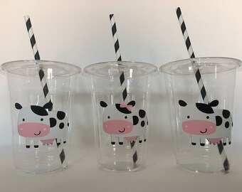 Cow Party Cups, Cow Birthday Party Cups, Cow Baby Shower Party Cups, Farm Party Cups, Farmer Party Cups